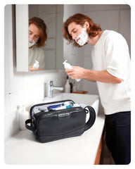 BagSmart Dopp Kit with waterproof zipper front view for dry/wet separation