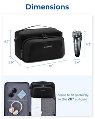 BAGSMART Dopp kit wet pocket keeps damp items contained while traveling.