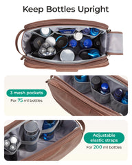 BAGSMART estuche de aseo con mango de cuero PU para transporte cómodo