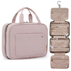 BAGSMART large toiletry bag with hanging hook, convenient for hotel room organization.