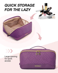 BAGSMART makeup bag shows large capacity pocket and organization