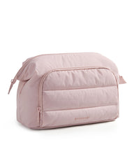 BAGSMART makeup bag wide-open mouth, quick-access design for busy mornings.