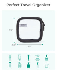 BAGSMART Mini Clear Makeup Bag soft puff handle offers easy carrying in transit.