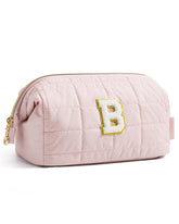 BAGSMART personalized initial makeup bag wide opening for quick access