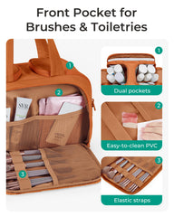 BagSMART Puffy toiletry bag features soft Taslan fabric and plush luxurious touch.