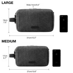 BAGSMART Toiletry Bag Black Large interior with elastic bands keeps items secure during travel.