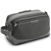 BAGSMART toiletry bag grey front view shows upright storage for easy packing.