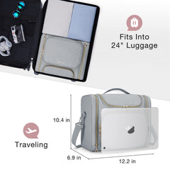 BAGSMART Toiletry Bag grey main-compartment captures large toiletries in a tidy central space.
