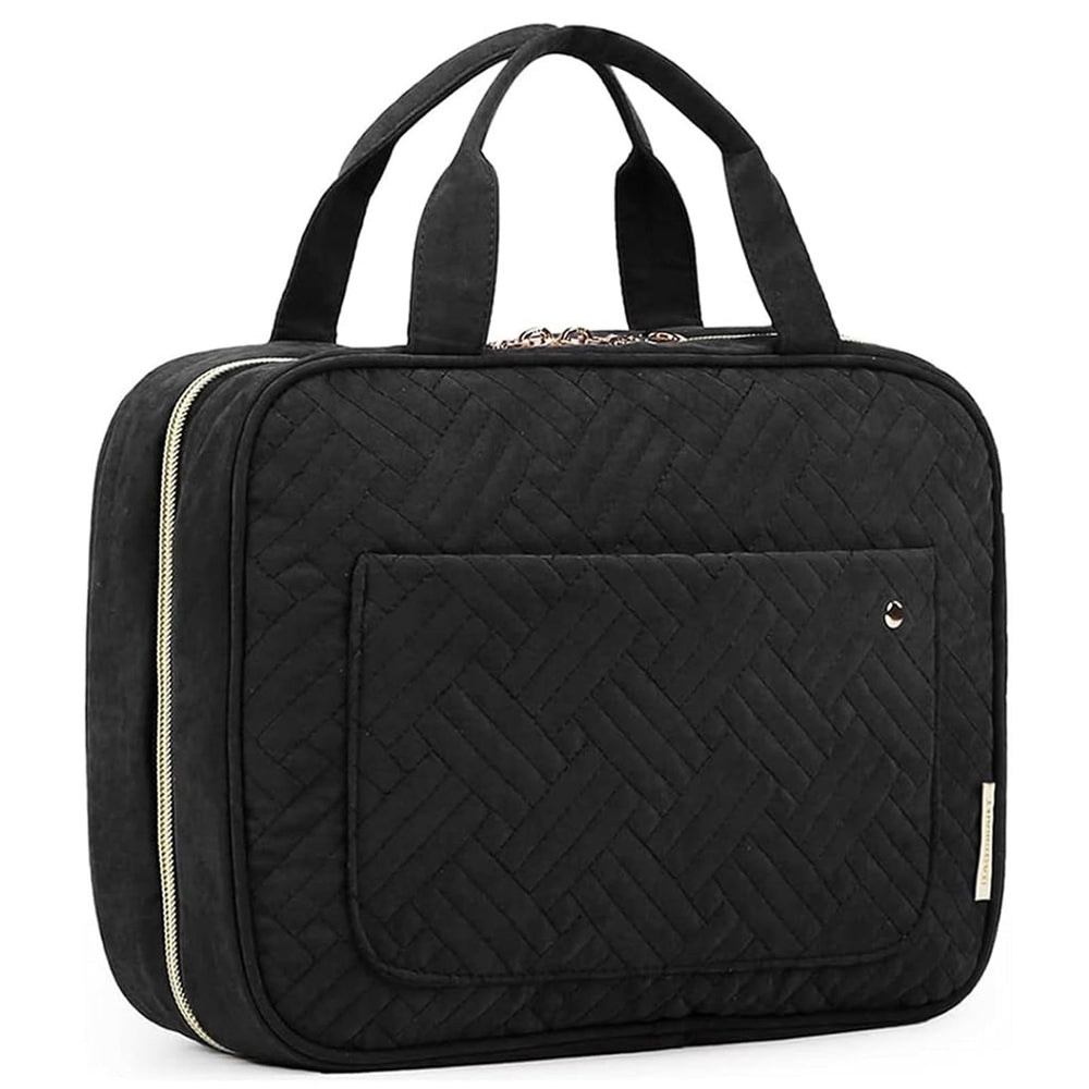 BAGSMART Toiletry Bag with Hanging Hook shows easy hotel room access.