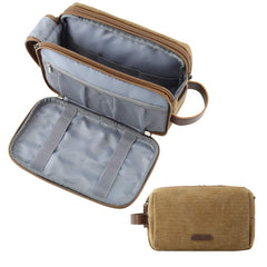 BAGSMART Toiletry Bag in khaki with a large capacity for organized travel essentials.