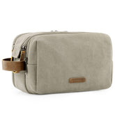 BAGSMART Toiletry Bag for Men beige medium – front view with spacious main compartment.