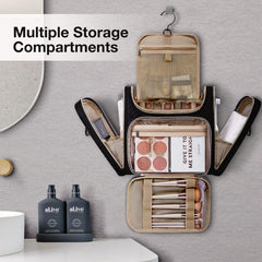BAGSMART Toiletry Bag side pocket detail separating wet and dry items