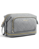 BAGSMART travel makeup bag wide-open for easy access to cosmetics