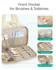 BAGSMART soft-handle toiletry bag close-up highlighting comfortable grip during travel