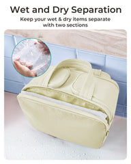 BAGSMART Travel Toiletry Bag double-side opening keeps bottles upright and leakage-free.