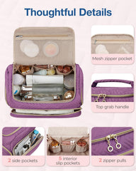 BAGSMART travel toiletry bag with dry-wet separation in purple.