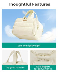 BAGSMART Travel Toiletry Bag full-opening design enables easy access to cosmetics.