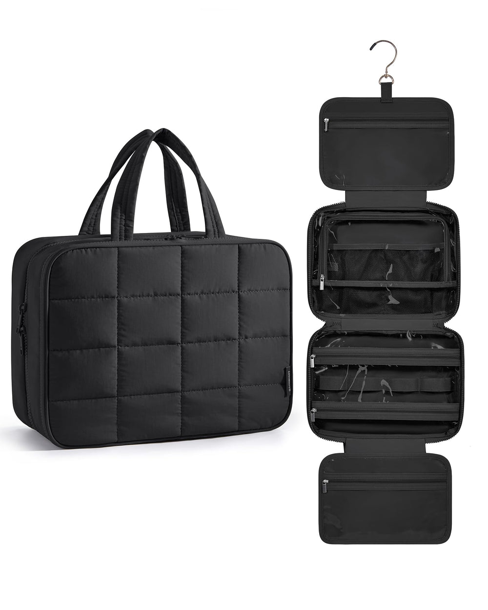 BAGSMART travel toiletry bag jewelry organizer front view for organized carry-on essentials on trips