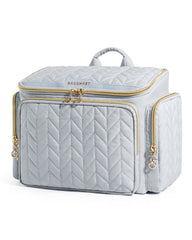BAGSMART Travel Toiletry Bag puffed material close-up showing soft, lightweight carry.