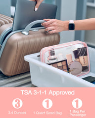 BAGSMART waterproof clear bag with reinforced seams ideal for travel organization