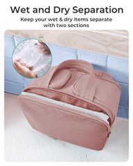 BAGSMART waterproof front pocket keeps dry items separate and easy to clean.