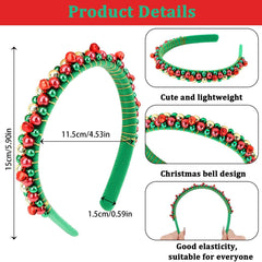 BAHABY Christmas bell headband silver shines at family gatherings