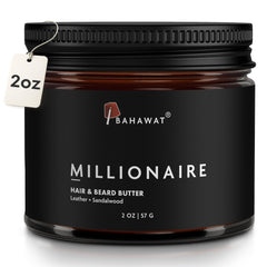 BAHAWAT leather-sandalwood butter bottle for premium beard grooming