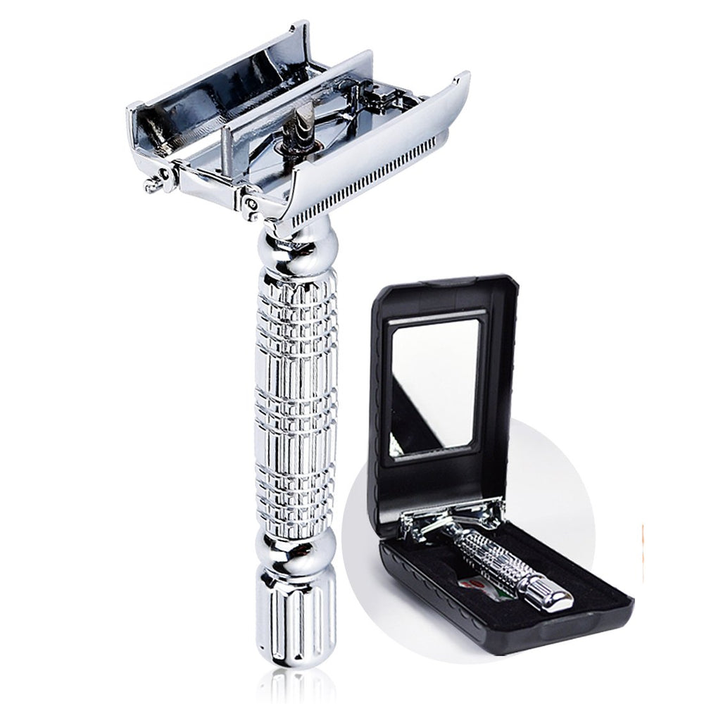 BAILI butterfly-open-tto-razor close-up shows easy blade changes for beginners.