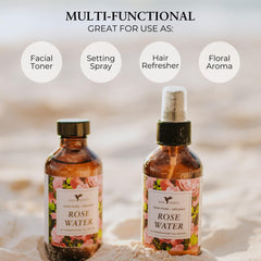 Baja Basics organic rose floral water bottle for refreshing skincare