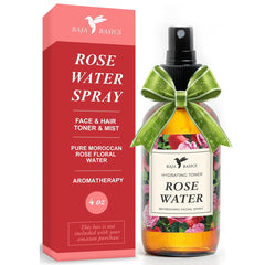 Baja Basics Rose Water Spray bottle for 4 oz, daily hydration and gentle refresh