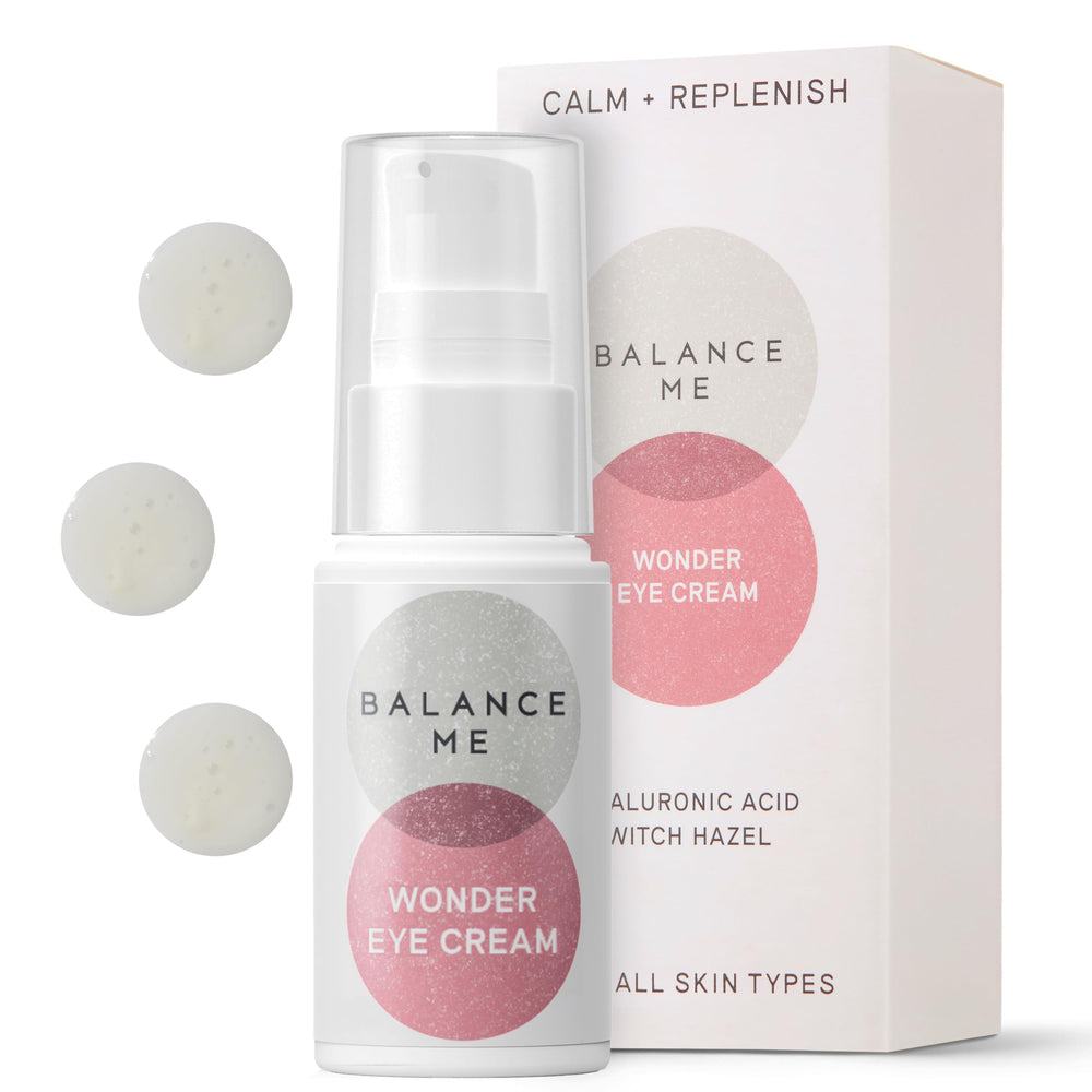 Balance Me Wonder Eye Cream tub front for lightweight hydration around the eyes.