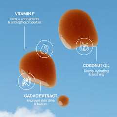 Bali Body Cacao Tanning Oil SPF15 tint shows subtle chocolate-toned glow.