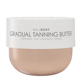 Bali Body Gradual Tanning Butter jar shows buildable self-tan for a natural glow