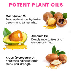 Bali Secret HUSSELL serum bottle with argan, macadamia, avocado oils for nourishment.
