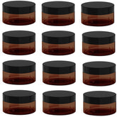 BallHull amber 4oz jar with black lid shows secure lid for travel-friendly storage.