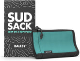 Ballsy Handy Shower Tool in use with soap sack for mess-free lather