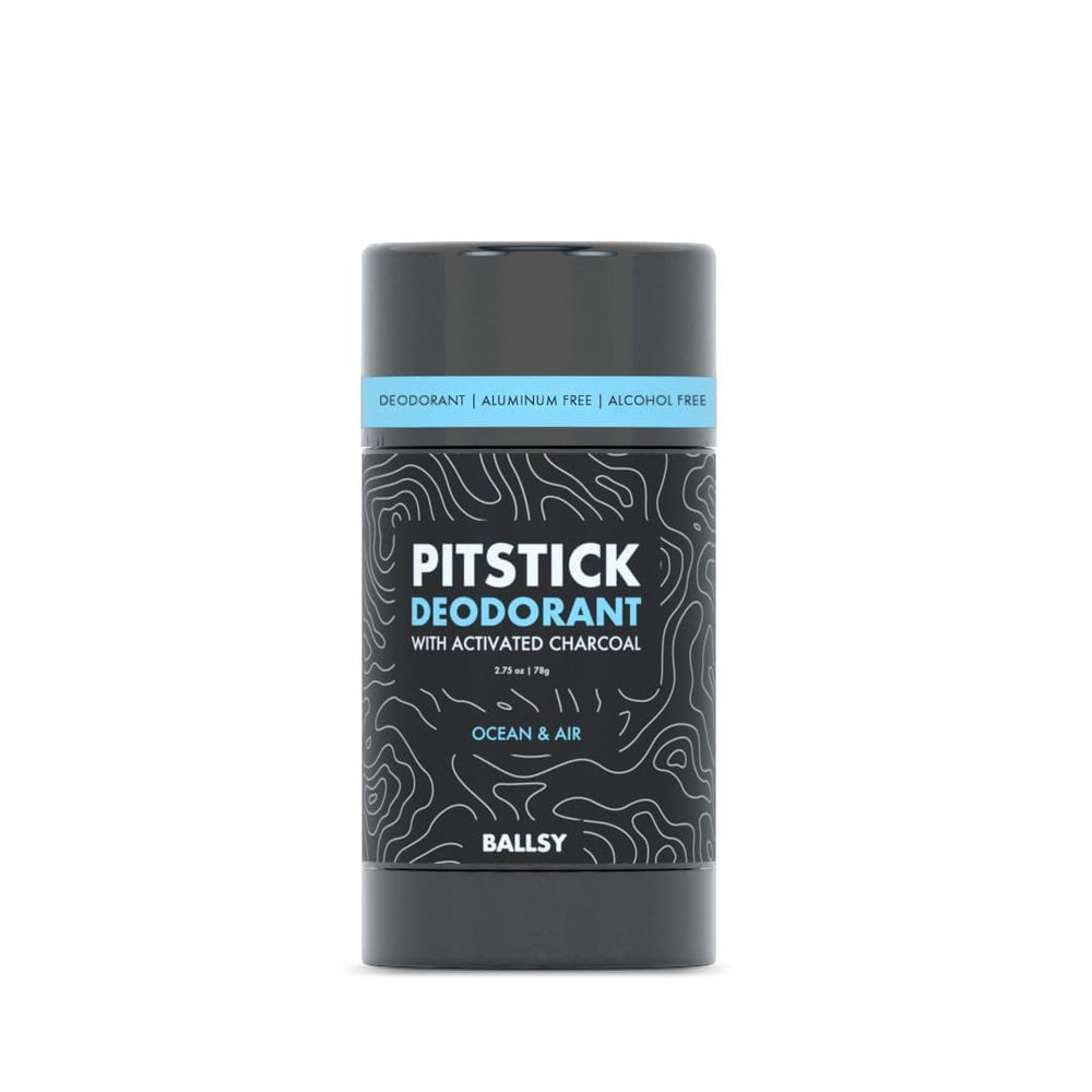 Ballsy Pitstick desodorante carbón activado se aplica de forma limpia sin manchas.