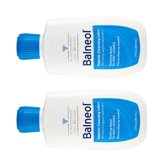 Balneol cleansing lotion bottle shows gentle, travel-ready hygiene for sensitive areas.