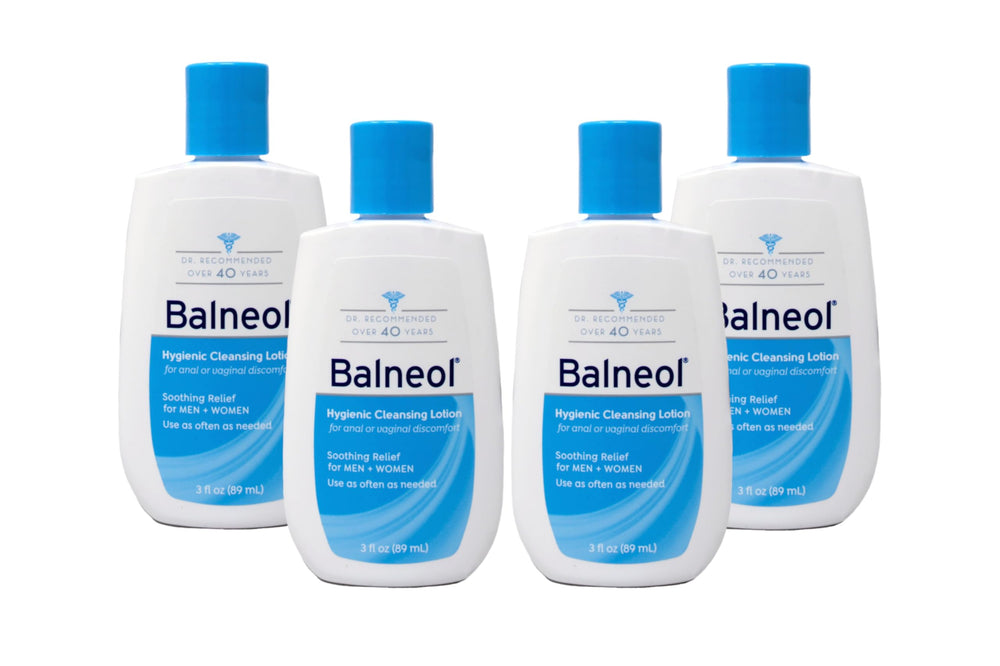 Balneol bottle front view for gentle, waterless cleansing