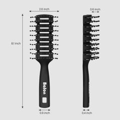 BALON hair brush ergonomic-anti-slip-handle provides secure balance during styling.