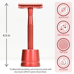 Bambaw double-edge razor head close-up emphasizes precision and craftsmanship