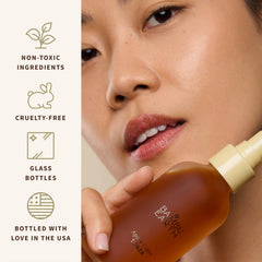 Ingredients label for Bambu Earth toner highlighting organic botanicals.