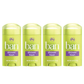 Ban Invisible Solid Shower Fresh bottle demonstrates 24-hour odor protection.