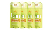 Ban Sweet Simplicity solid deodorant stick for all-day dryness and clear skin.