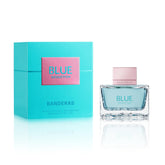 Banderas Blue Seduction bottle top view shows sleek design for confident wear.