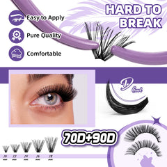 Bandqaugen D curl lash clusters lift for dramatic eyes