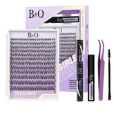 B&Qaugen Venus Lash Clusters Kit unboxing with invisible band for comfortable wear.