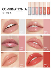 Bangfeng lip oil gloss swatch colors on skin displaying vibrant shade range for quick color picks.