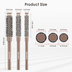 BANGMENG round brush 0-4inch ideal for precision bangs and short hair