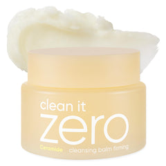 BANILA CO Clean it Zero Firming Cleansing Balm jar closeup for gentle makeup removal and hydration.